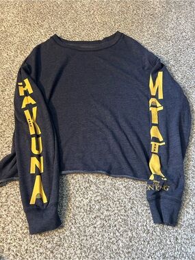 Disney The Lion King Cropped Long-Sleeve Top with Yellow Sleeve Print